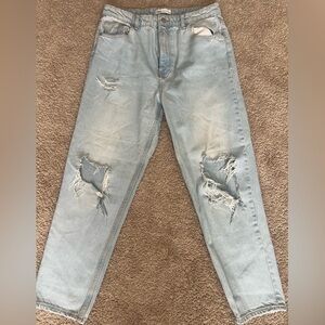 Zara Light Blue Ripped Jeans